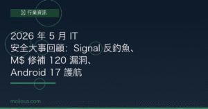 2026 年 5 月 IT 安全大事回顧：Signal 反釣魚、M$ 修補 120 漏洞、Android 17 護航