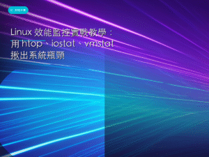 Linux 效能監控實戰教學：用 htop、iostat、vmstat 揪出系統瓶頸