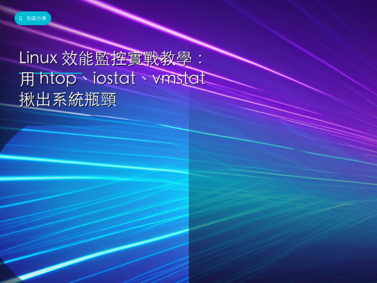 Linux 效能監控實戰教學：用 htop、iostat、vmstat 揪出系統瓶頸