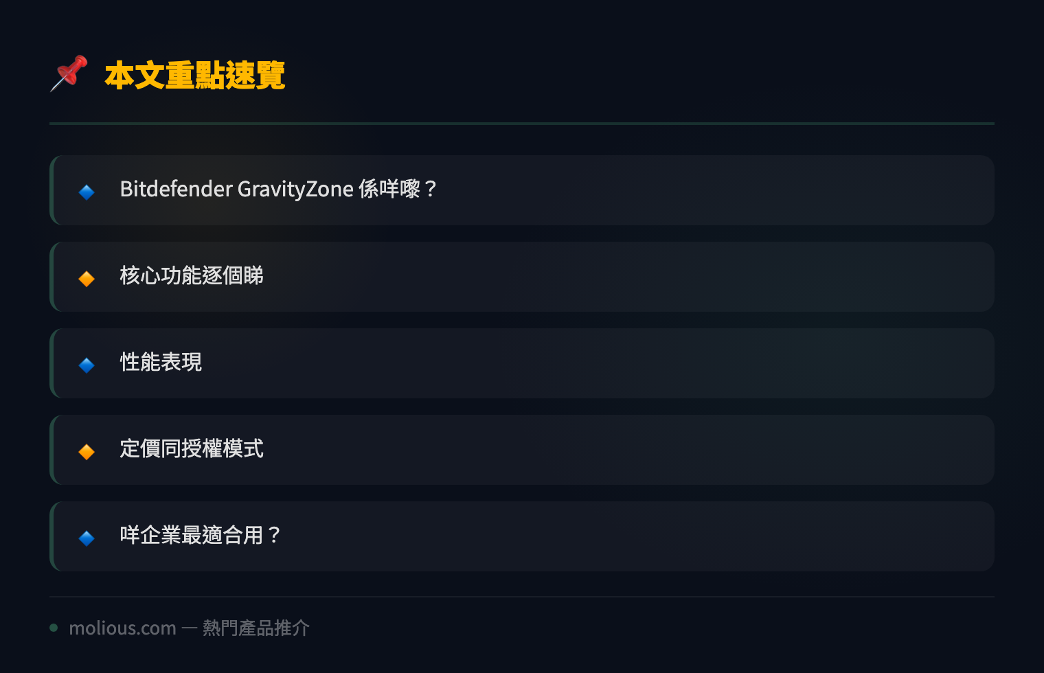 Bitdefender GravityZone 深度評測：2026 年企業級端點安全平台嘅隱世高手 - 文章重點速覽 infographic
