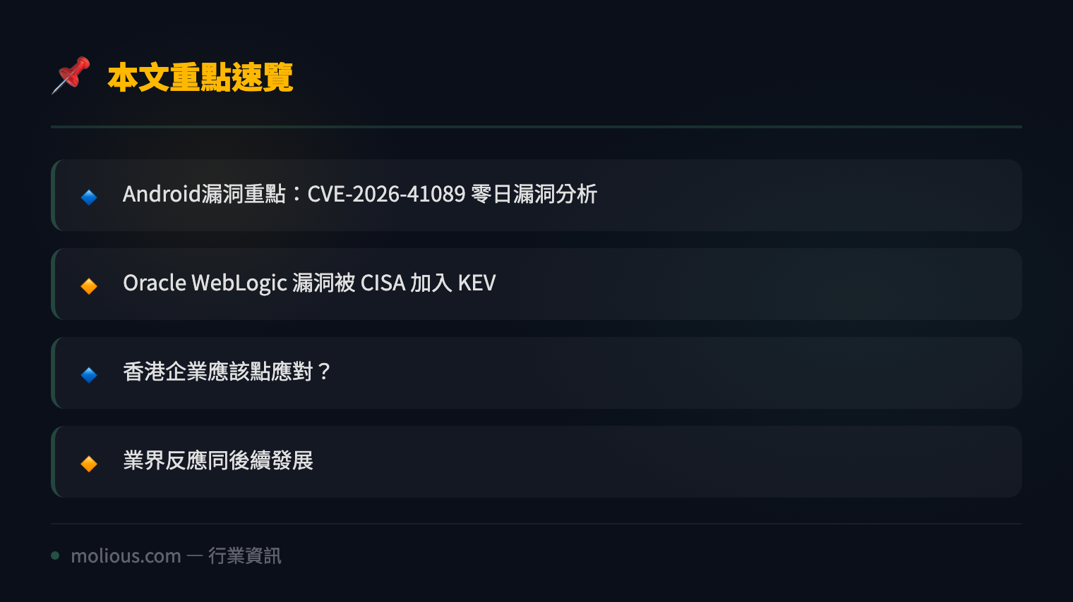 Google 緊急修復 Android 124 漏洞!其中一個已被積極利用 - 文章重點速覽 infographic