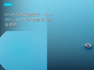 Linux 系統效能監控：用 htop 同 iostat 快速診斷伺服器瓶頸