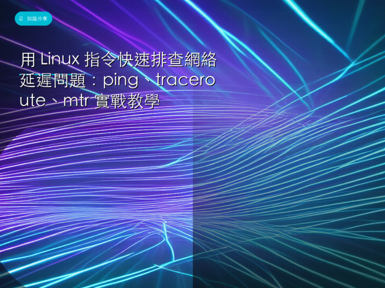 用 Linux 指令快速排查網絡延遲問題：ping、traceroute、mtr 實戰教學