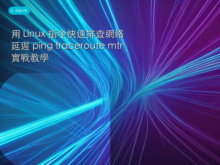 用 Linux 指令快速排查網絡延遲 ping traceroute mtr 實戰教學