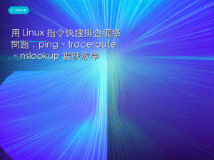 用 Linux 指令快速排查網絡問題：ping、traceroute、nslookup 實戰教學