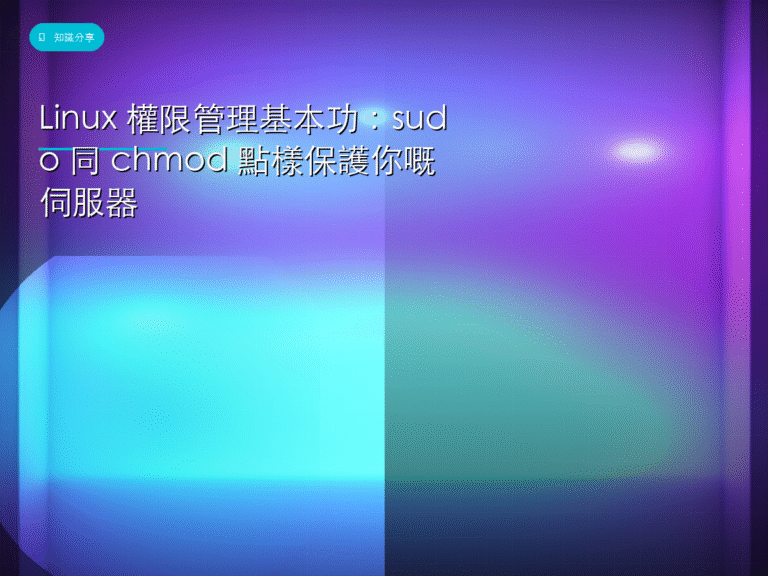 Linux 權限管理基本功：sudo 同 chmod 點樣保護你嘅伺服器
