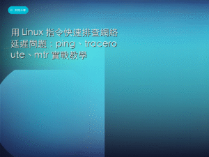 用 Linux 指令快速排查網絡延遲問題：ping、traceroute、mtr 實戰教學