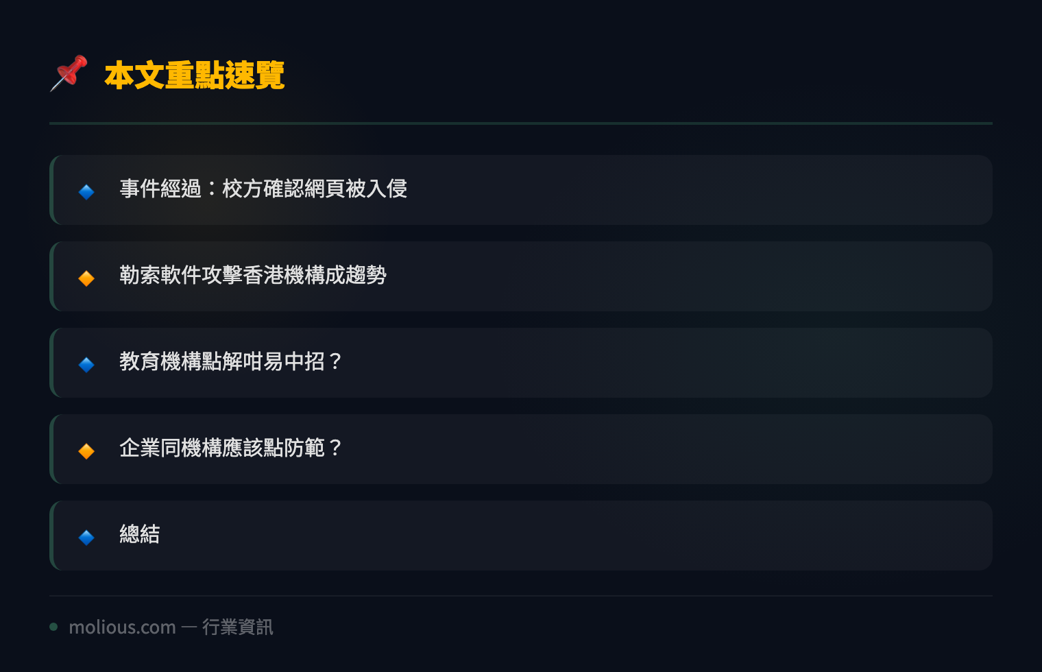 香港浸大疑遭勒索軟件入侵 近二千帳戶資料恐外洩 - 文章重點速覽 infographic
