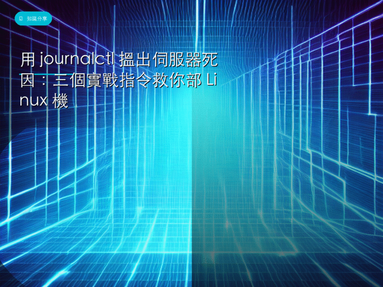 用 journalctl 搵出伺服器死因:三個實戰指令救你部 Linux 機