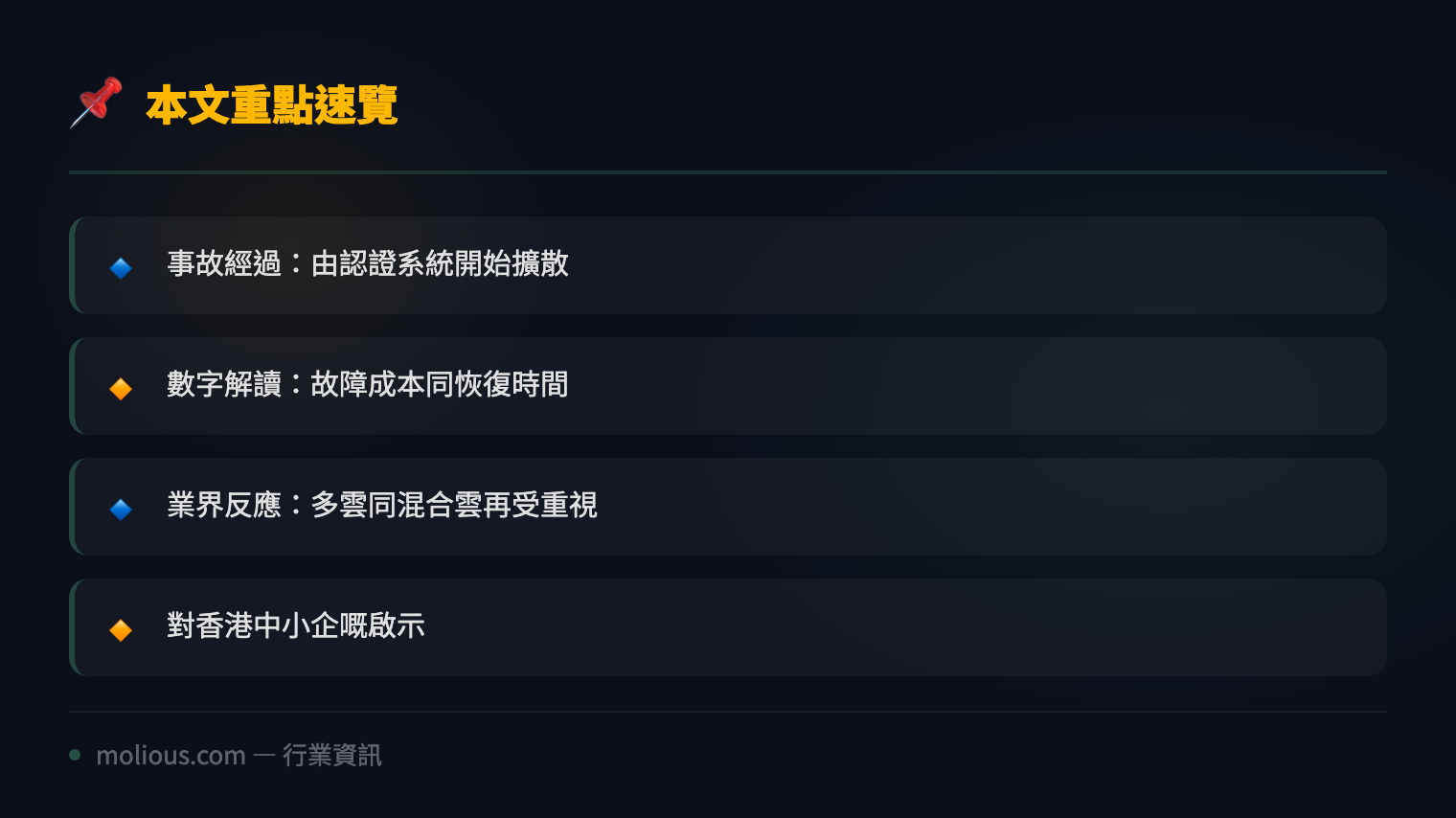 微軟 Azure 大規模資料中心故障事件:IT 界再敲雲端集中風險警鐘 - 文章重點速覽 infographic